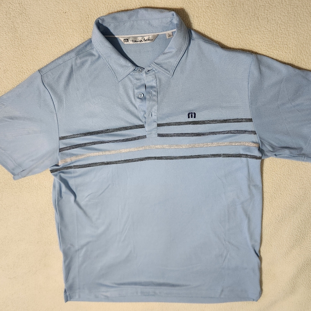 Travis Mathew Striped Polo Golf Size L